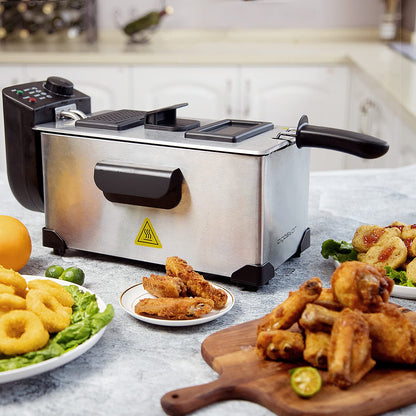 Aigostar Ushas Fritteuse 3 L, 2200 W, Edelstahl, BPA-frei