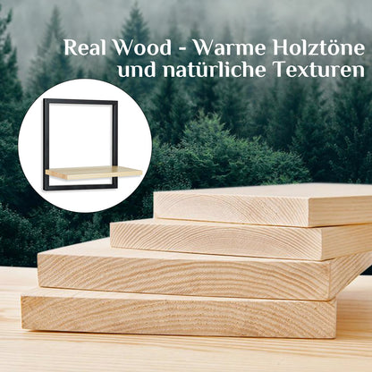 Walasis Wandregal Schwarz, 3er Set quadratische Schweberegale