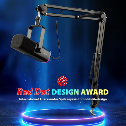 FIFINE XLR USB Dynamisch Streaming Mikrofon – mit Arm