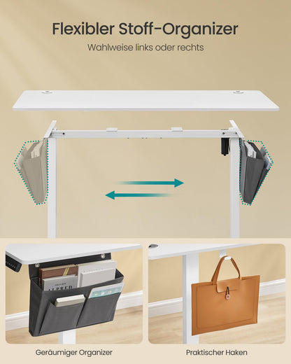 SONGMICS Elektrischer Höhenverstellbarer Schreibtisch 140x60cm weiss