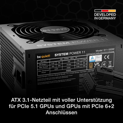 be quiet! System Power 11 ATX Netzteil 550W 80 Plus Bronze