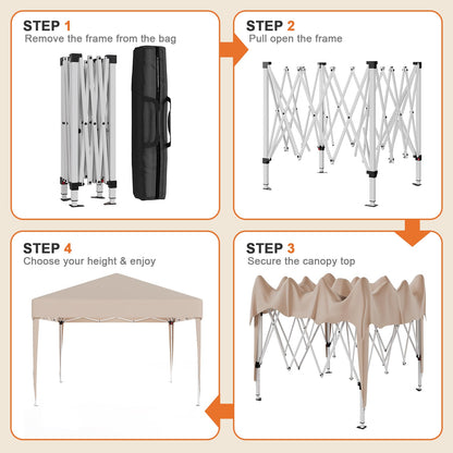 JUMMICO Faltpavillon 3x3 Meter Gartenpavillon – Beige