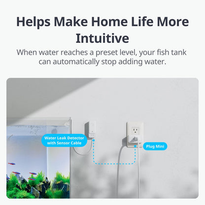 SwitchBot WLAN Wassermelder mit 1 m Sensorkabel, 100 dB Alarm, IP67