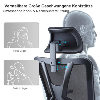 Ticova ergonomischer Bürostuhl – hoher Rücken Schreibtischstuhl