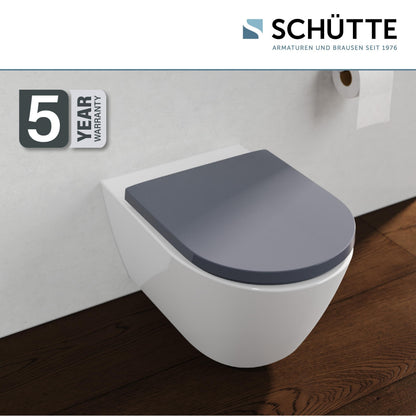 Schütte WC-Sitz D-Form mit Absenkautomatik, Duroplast, Anthrazit