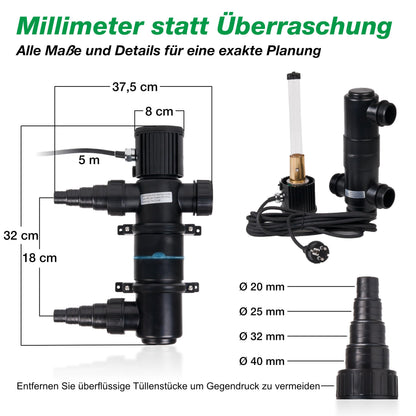 WAGNER GREEN UVC Teichklärer 11 Watt für klares Teichwasser