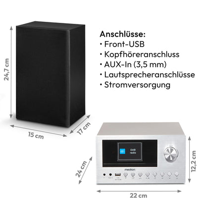 MEDION P85003 Micro Audio System Kompaktanlage - Silber