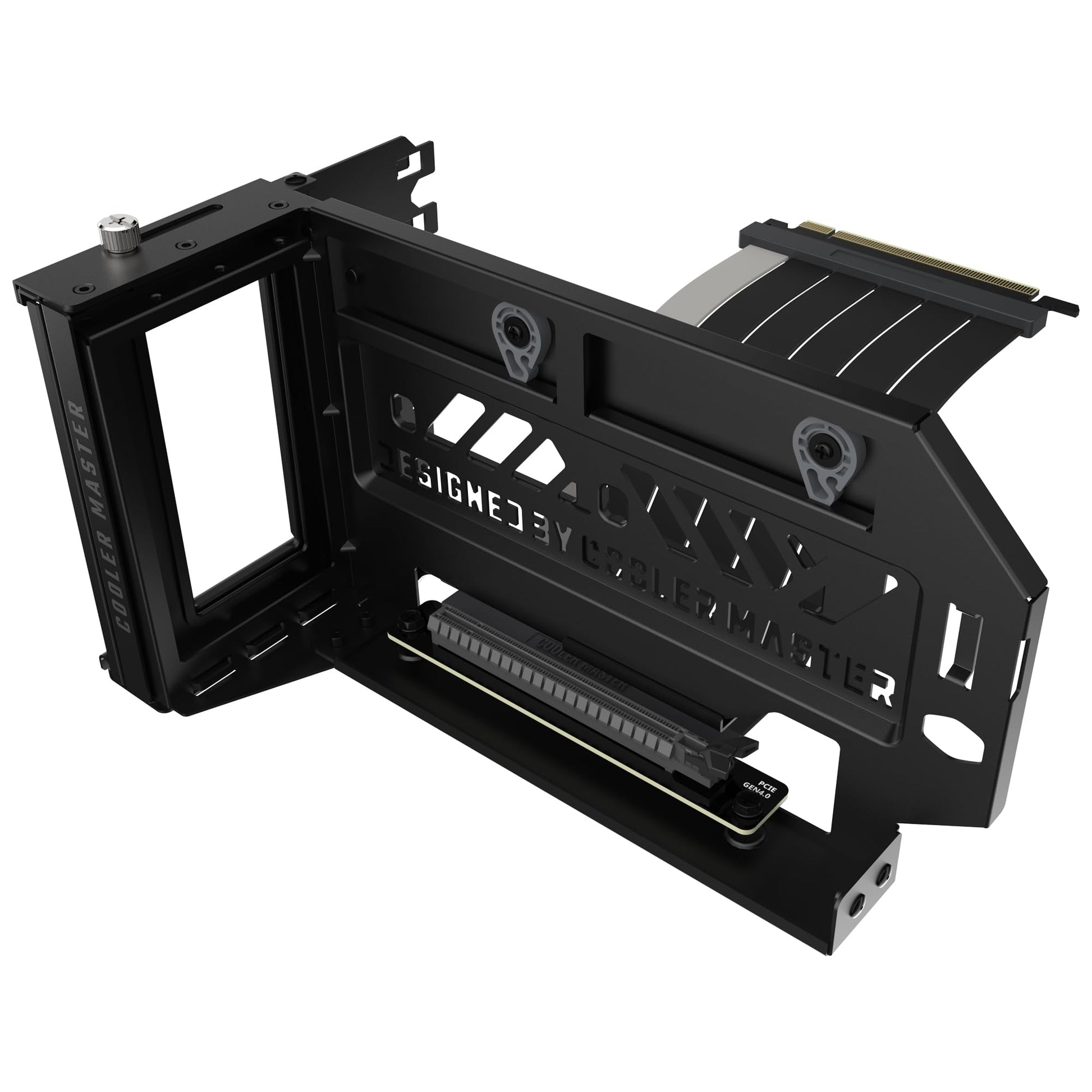 Cooler Master Vertikale GPU Halterung V3 - Schwarz. Schwarze, vertikale PCIe-Halterung. Ermöglicht die vertikale Installation einer Grafikkarte im PC-Gehäuse.
