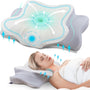 DONAMA Memory Foam Nackenkissen ergonomisch, Kopfkissen JK79, Konturform mit seitlichen Rillen