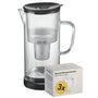 SILBERTHAL Wasser Filterkannen Set Glas 2.7 Liter inkl. 3 Filterkartuschen. Transparente Glaskanne mit Filtersystem zur Trinkwasseraufbereitung.