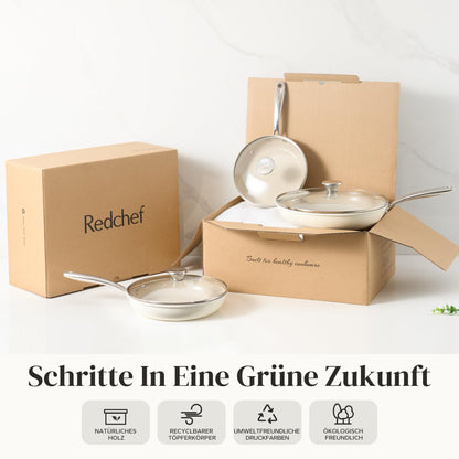 Redchef Pfannenset Keramik Induktion Antihaft 6-tlg. - Beige