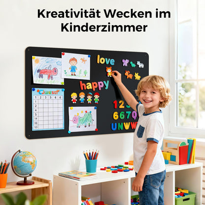 LYZZXI Magnettafel Schwarz 50x80 cm, Magnetwand für Fotos & Magnete