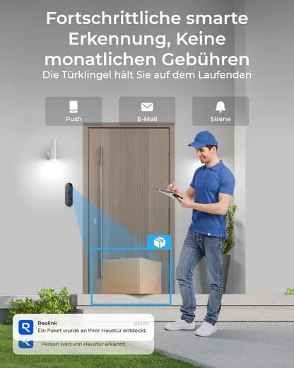 Reolink Video Doorbell Battery, kabellose 2K Videotürklingel