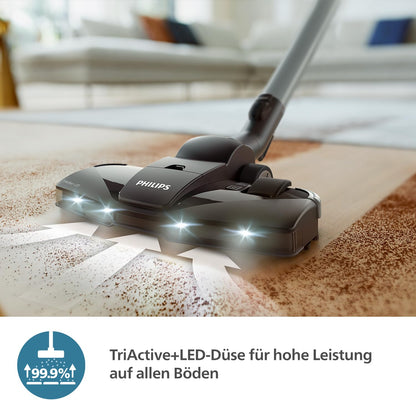 Philips Performer LED Beutelstaubsauger XD8122/10, Deep Black