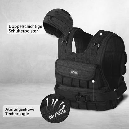 DH FitLife Verstellbare Gewichtsweste Fitnessweste – 20kg