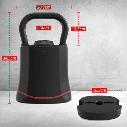 HXD-ERGO Verstellbare Kettlebell 6-in-1, 3–18 kg, Schnellwechsel