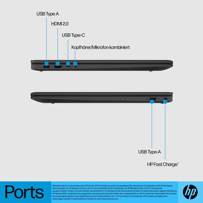 HP Laptop 17,3" FHD - Ryzen 3 7320U 512GB SSD Schwarz