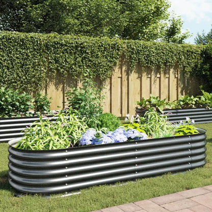 vidaXL Hochbeet Stahl Grau für Garten 240x80x44 cm