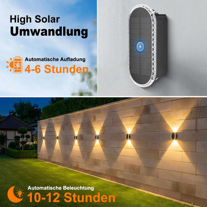 ELLASAY Solar Wandleuchte Aussen Up and Down, IP65, 6er-Pack