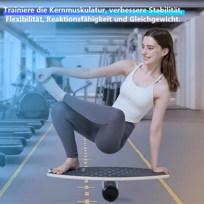 Flycoop Balance Board Set aus Birkenholz mit Rolle und Ball