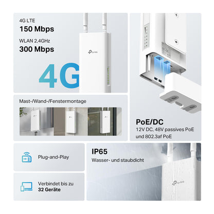 TP-Link TL-MR110-Outdoor 4G LTE WLAN Router - SIM-Karte