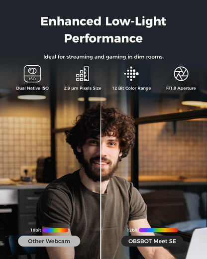 OBSBOT Meet SE PC Webcam 1080P 100 FPS KI – Space Grey