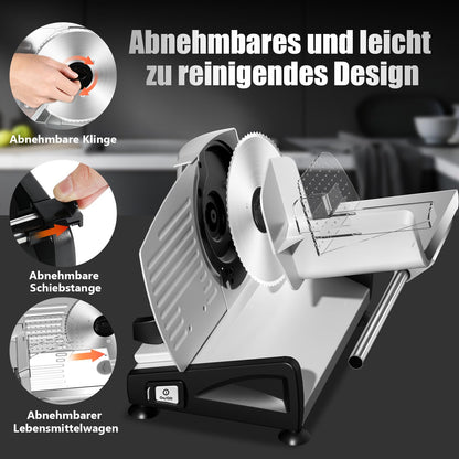 YASHE Elektrischer Allesschneider 200W mit 19 cm Edelstahlklingen