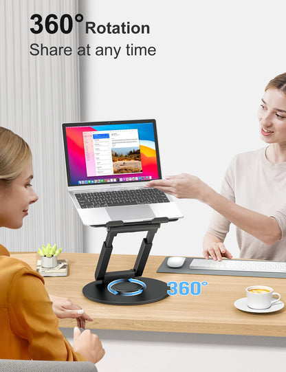 Ergonomischer Laptop Ständer höhenverstellbar 360° - Schwarz