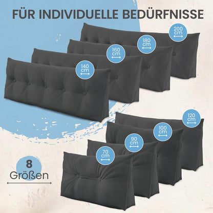 ELONEO Rückenkissen Lesekissen Keilkissen für Bett Sofa - 180 cm