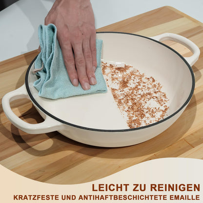 Gusseisen Emaille Dutch Oven 5.7L Brotbacktopf – Weiss