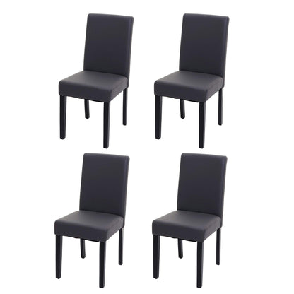Mendler Littau Esszimmerstuhl – 4er-Set, Grau Kunstleder