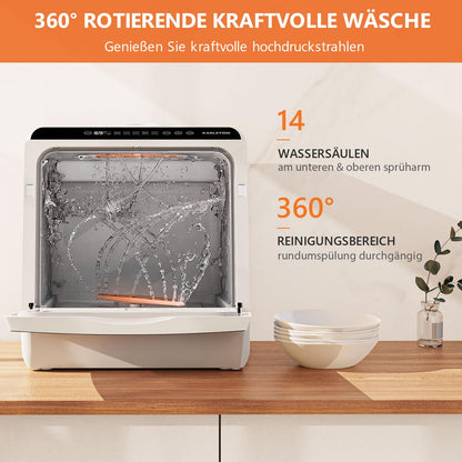 Karlxtom TDQR03A Mini Spülmaschine – Kompakter Tisch-Geschirrspüler