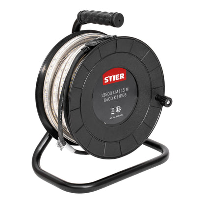 STIER LED Streifen Baustrahler – 15m, robustes Lichtband IP65