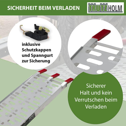 TRUTZHOLM Auffahrrampe klappbar Alu 228 cm 340 kg – Grau
