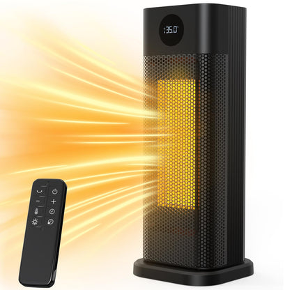 Minthouz S760 Keramik-Heizlüfter, 2000W PTC mit Thermostat, LED-Digitalanzeige und Fernbedienung