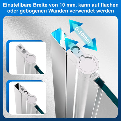 Jiubiaz Duschwand Badewanne 120x140cm faltbar - Silber Transparent