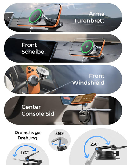 LISEN MagSafe Handyhalterung Auto mit Ladefunktion, Qi2.2 25W