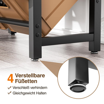 pickpiff Getränkekistenregal Metall mit Holzablage, 2 Ebenen, schwarz