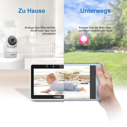 Vtech VM901-1W Smart Babyphone, WiFi-Kamera & 5 Zoll HD Display