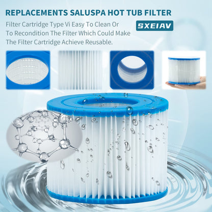 SXEIAV Filterkartuschen Typ VI, 16 Stück, für Bestway Flowclear Spa