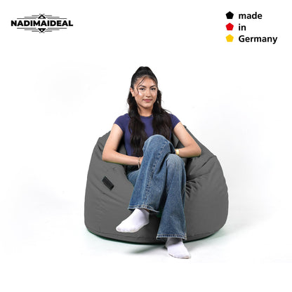 Nadimaideal Sitzsack Tropfenform Kastanie Bodenkissen – Anthrazit XXL