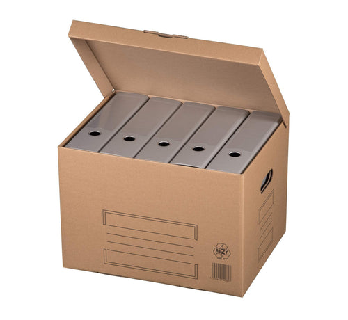 karton-billiger Archivbox aus Karton mit Klappdeckel, 10 Stück, stapelbar, mit Tragegriffen