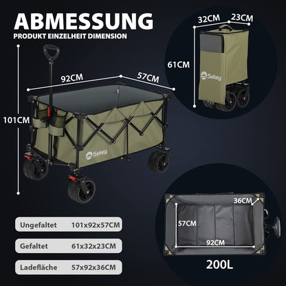 Sekey XXL Plus Falt-Bollerwagen – XXL-PlusB 4011 Grün