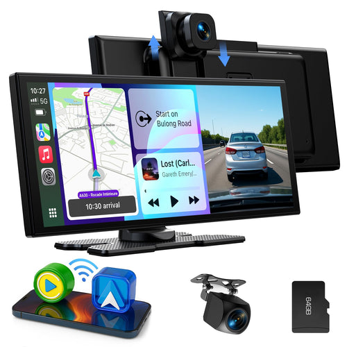 LAMTTO CarPlay Android Auto Display 10.25 Zoll + 2.5K Dashcam