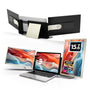 domyfan 15.6" Triple Laptop Bildschirm Extender - FHD. Schwarze, dreifache Bildschirmeinheit. Erweitert Laptop-Arbeitsbereich.