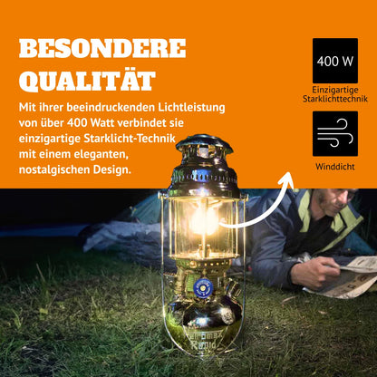 Petromax HK 500 Petroleumleuchte – Messing, Starklicht-Technik