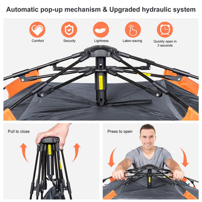 Amflip Automatisches Sofortzelt 2 Personen Ultraleicht - Grau