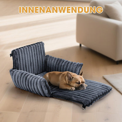 MIXJOY Hunde-Autositz mit Memory-Schaum-Füllung, waschbar, Grau