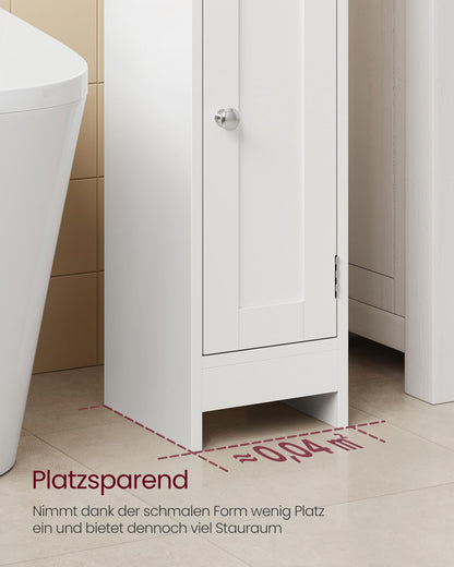 VASAGLE Badezimmerschrank BBC311W01, schmal, 20 x 18 x 92 cm, weiss