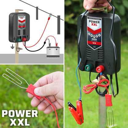 Power XXL A2000 Weidezaungerät 12V Set 12.500 Volt 2,2 Joule